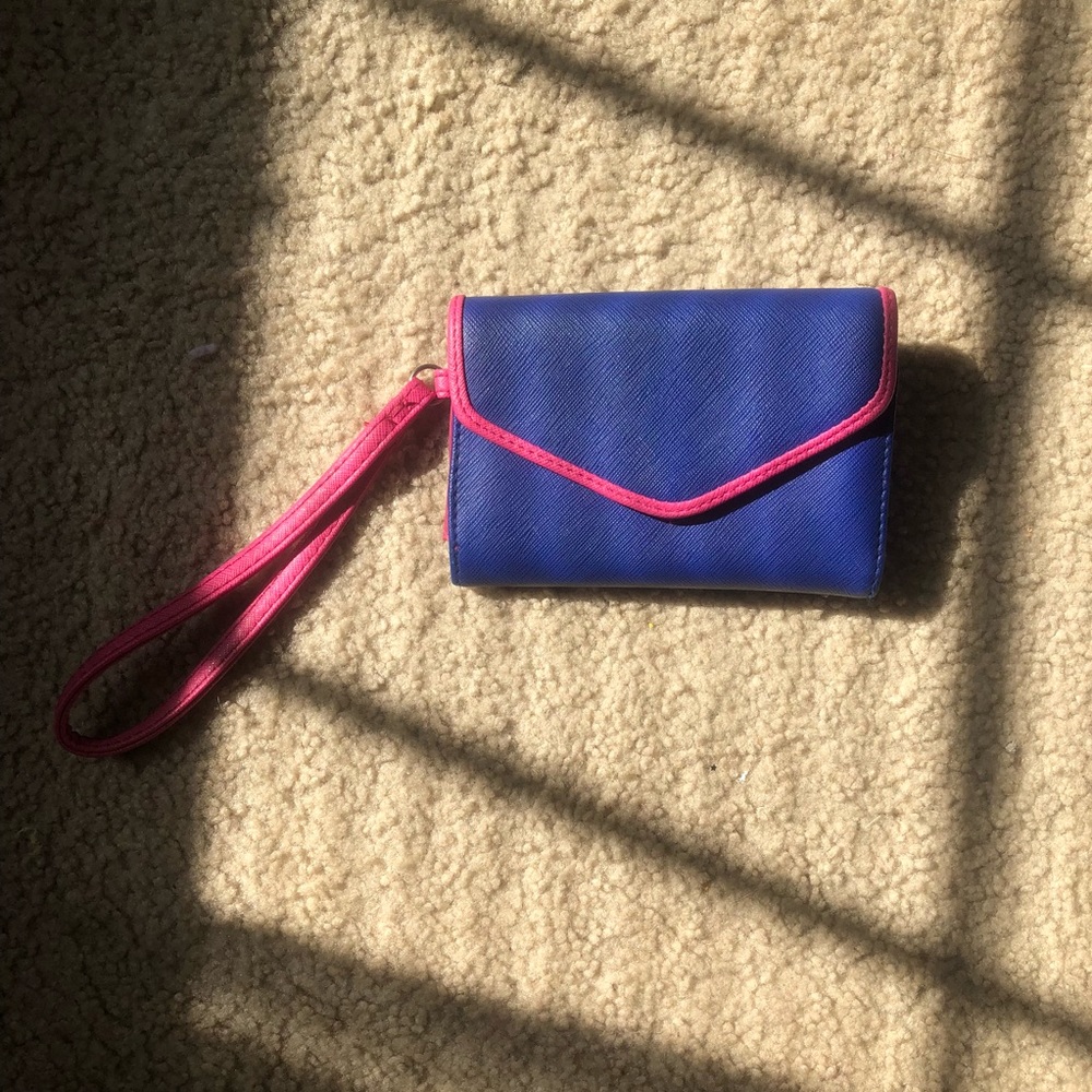 Izod Royal Blue and Pink Wristlet Wallet